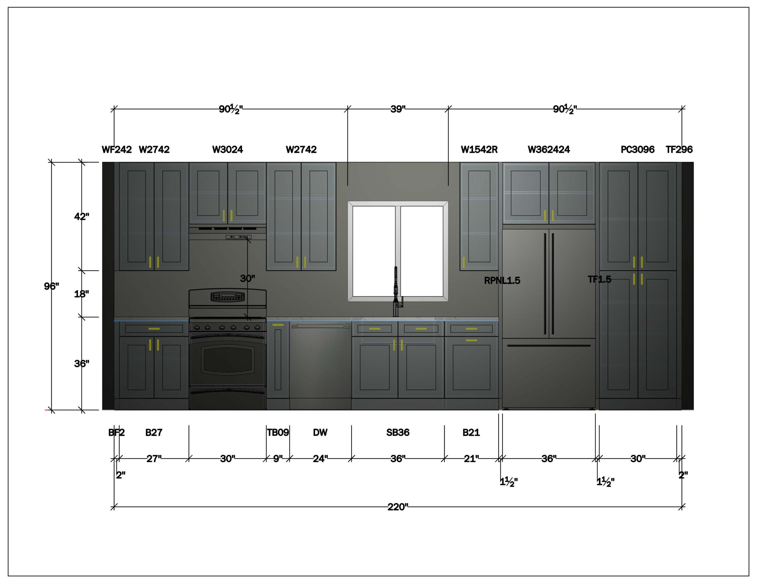 Single Wall Galley Kitchen